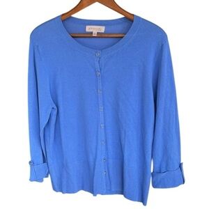 NEW Philosophy Blue Cardigan Sweater Size XL Button Front Light Weight Knit